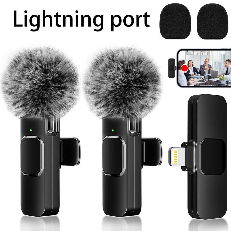 Level Up Your Sound with Our Upgraded Mini Wireless Lavalier Mics! Perfect for iPhone 15, iOS & Android - 2 Pack for Interviews, Videos, Podcasts & YouTube!