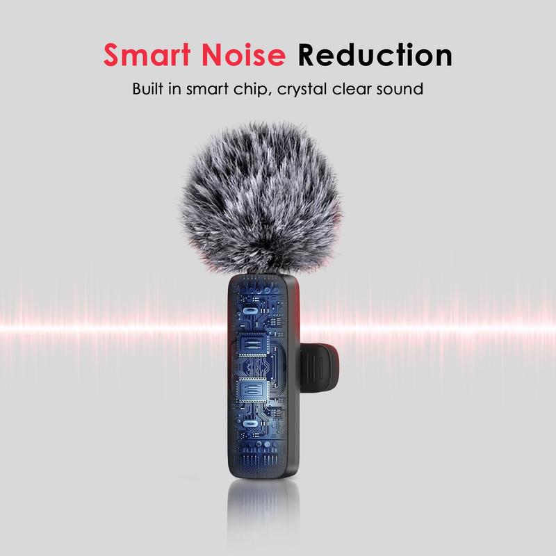 Level Up Your Sound with Our Upgraded Mini Wireless Lavalier Mics! Perfect for iPhone 15, iOS & Android - 2 Pack for Interviews, Videos, Podcasts & YouTube!