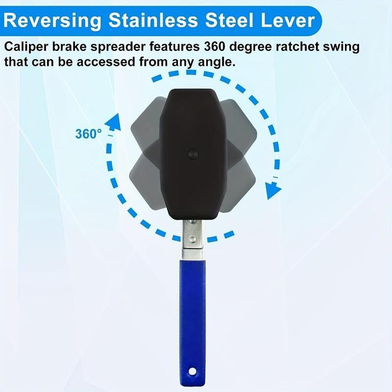 Car Brake Caliper Press Tool Set, 360 Degree Swing Ratchet Expander Wrench with 4 Brake Caliper Hooks, Car Wheel Piston Spreader for Single Twin Quad Sextuplet Piston