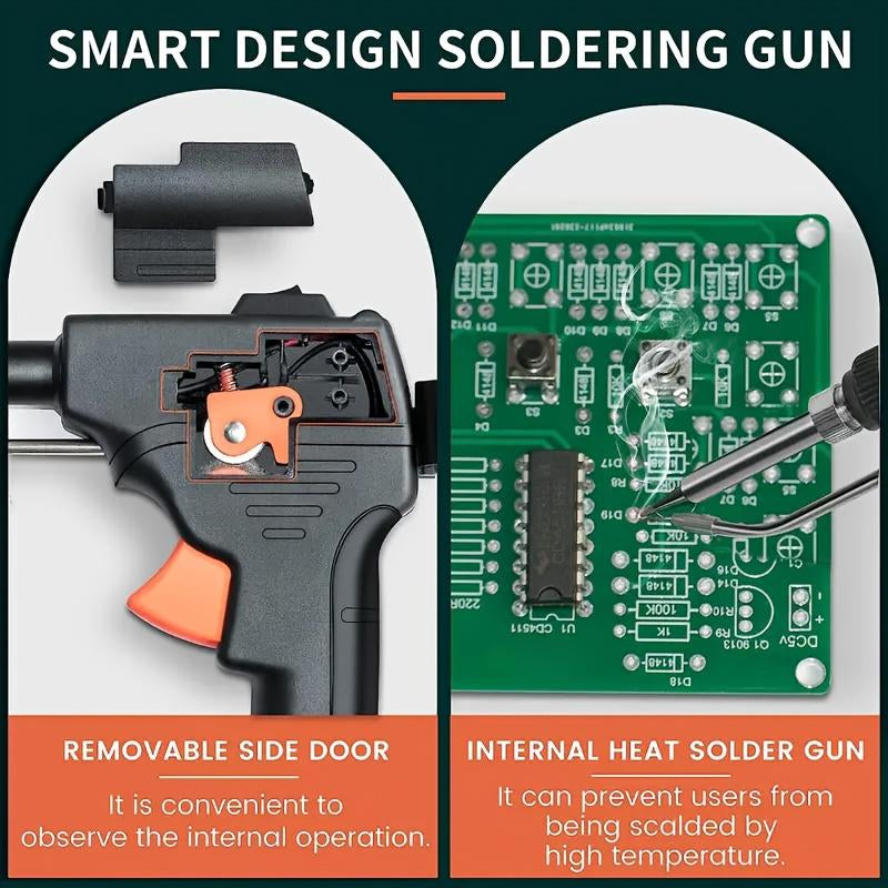 Soldering Iron Kit 180-520℃ Adjustable Temperature Corded Solder Iron Internal Heat Electric Welding Tool with Welding Wire for Circuit Board Computer Electronic Repair