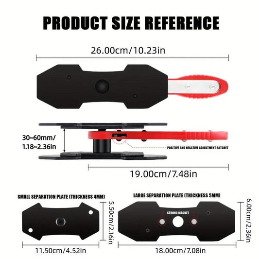 Car Brake Caliper Press Tool Set, 360 Degree Swing Ratchet Expander Wrench with 4 Brake Caliper Hooks, Car Wheel Piston Spreader for Single Twin Quad Sextuplet Piston