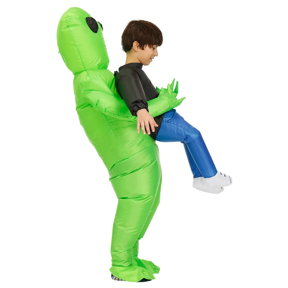 ET Alien Inflatable Suit Monster Inflatable Clothing Onesie Green Alien Cosplay Costumes Adult Children'S Party Festival Stage