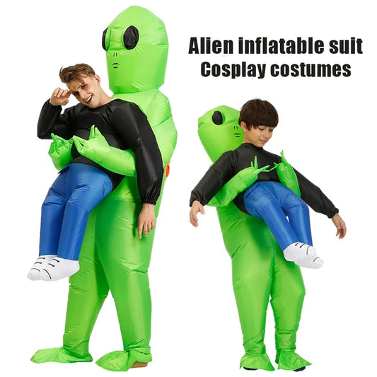 ET Alien Inflatable Suit Monster Inflatable Clothing Onesie Green Alien Cosplay Costumes Adult Children'S Party Festival Stage