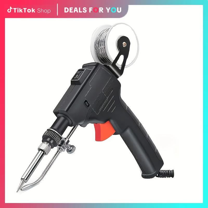 Soldering Iron Kit 180-520℃ Adjustable Temperature Corded Solder Iron Internal Heat Electric Welding Tool with Welding Wire for Circuit Board Computer Electronic Repair