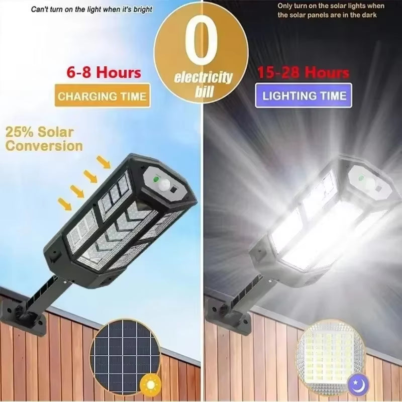 Illuminate your outdoor space with our Waterproof Solar LED Motion Sensor Lights – 3 Modes for every occasion! Perfect for your garden, street, or yard! 🌟🌿💡
