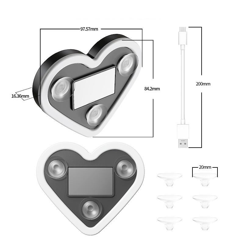 Joytutus Solar Powered Wireless LED Heart Shape C-Pillar Neon Light for Car Interior Decor Eco-Friendly Modern Stylish Look 9.57Mm X 8.42Mm X 15.36Mm