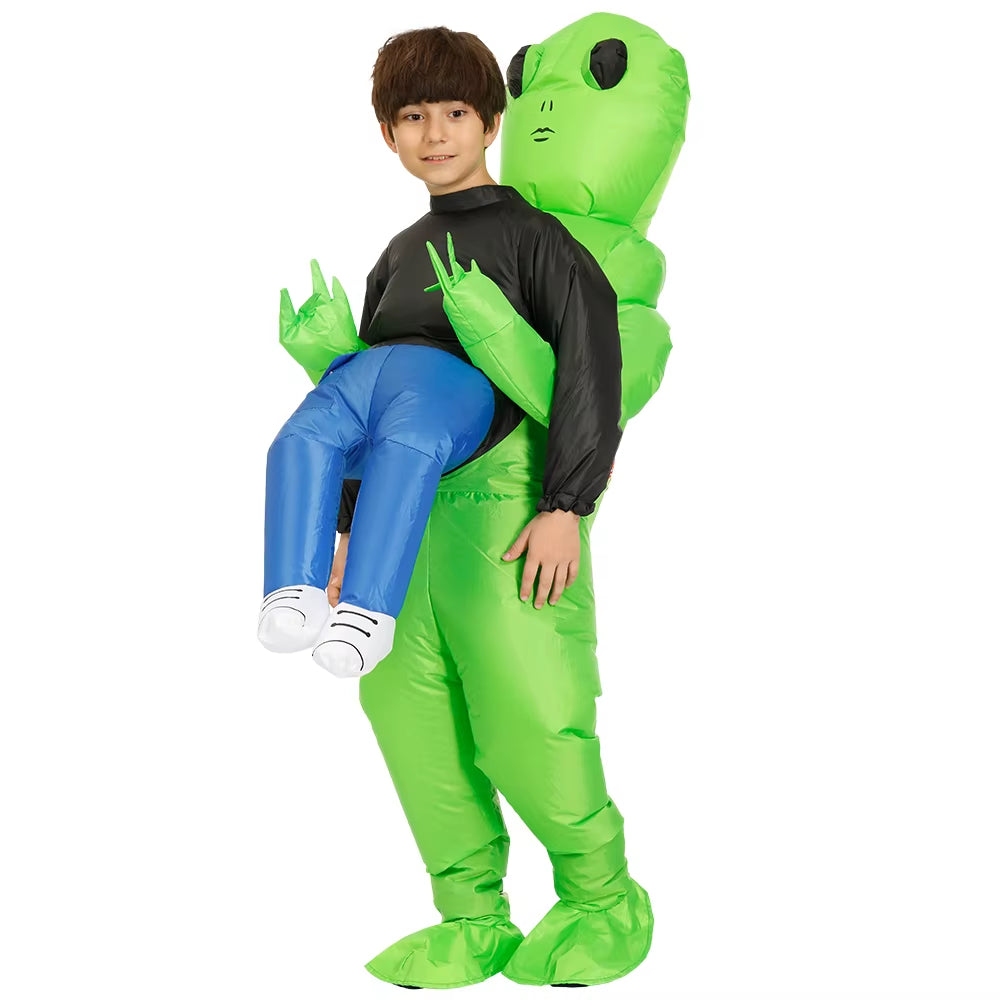 ET Alien Inflatable Suit Monster Inflatable Clothing Onesie Green Alien Cosplay Costumes Adult Children'S Party Festival Stage