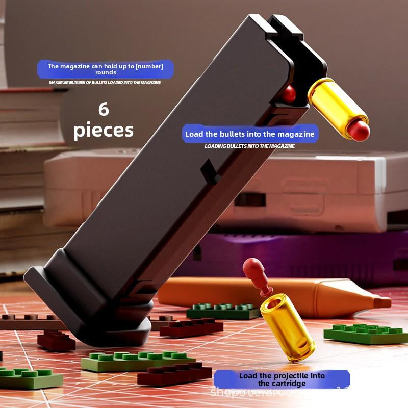 Assembleable Building Blocks G17 Soft Bullet Gun Recoil Firing Continuous Shell Ejection Handgun Toy Gun Mechanical Linkage Collaborative Tactical Building Block Set