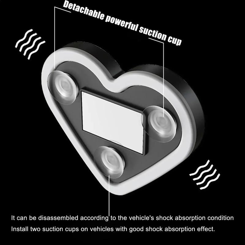 Joytutus Solar Powered Wireless LED Heart Shape C-Pillar Neon Light for Car Interior Decor Eco-Friendly Modern Stylish Look 9.57Mm X 8.42Mm X 15.36Mm