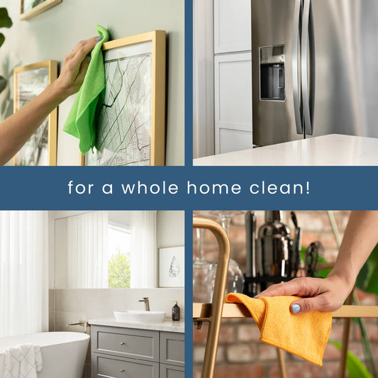 50 Pack Microfiber Cleaning Cloths, Bulk Towels for Home, Cars, Cleaning, Assorted Colors, 11.5 Inches X 11.5 Inches, 50 Count