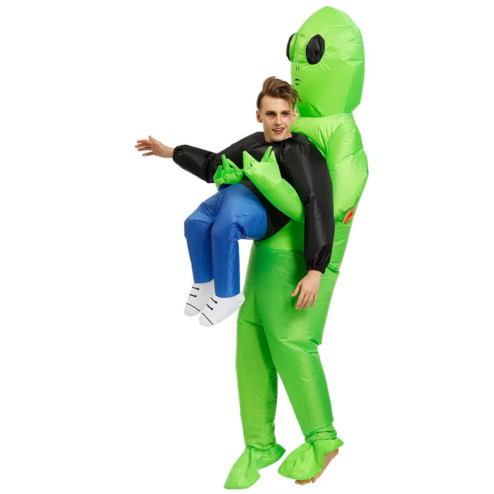 ET Alien Inflatable Suit Monster Inflatable Clothing Onesie Green Alien Cosplay Costumes Adult Children'S Party Festival Stage