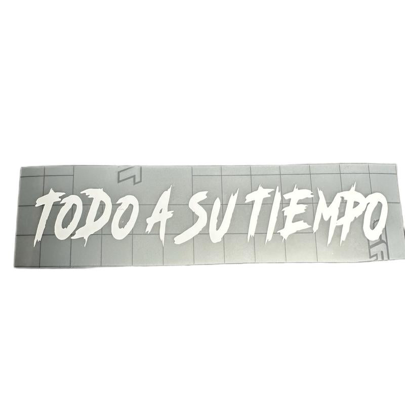 Todo a Su Tiempo Decal - Measuring 5.45 in X 1In. Perfect for Office Decor Decorative Stickers
