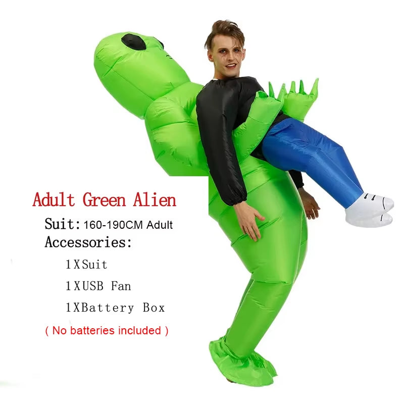 ET Alien Inflatable Suit Monster Inflatable Clothing Onesie Green Alien Cosplay Costumes Adult Children'S Party Festival Stage