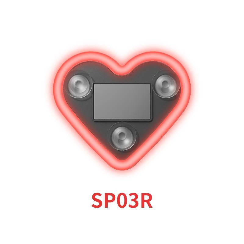 Joytutus Solar Powered Wireless LED Heart Shape C-Pillar Neon Light for Car Interior Decor Eco-Friendly Modern Stylish Look 9.57Mm X 8.42Mm X 15.36Mm