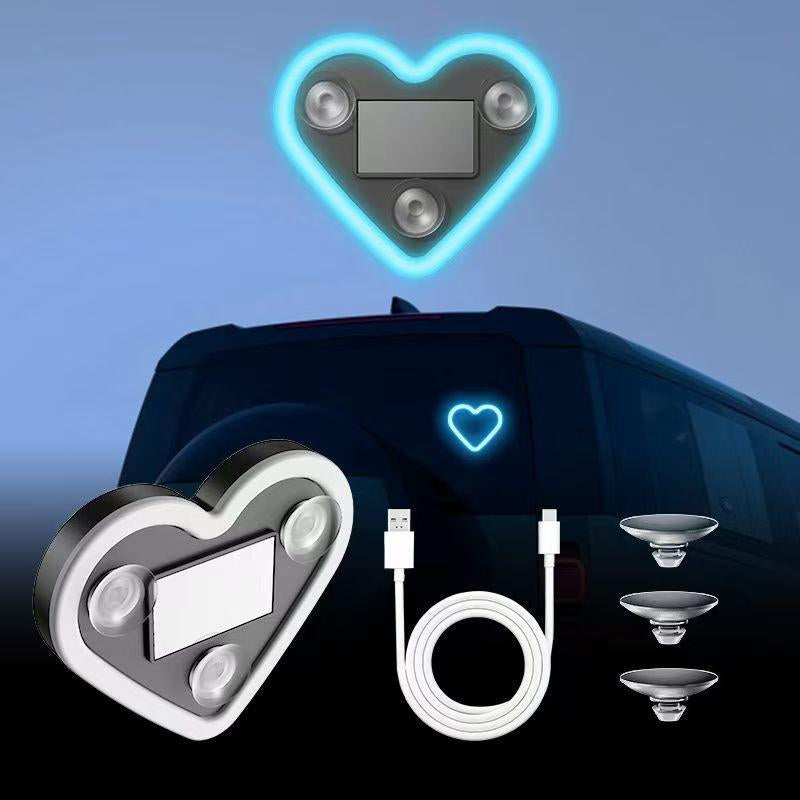 Joytutus Solar Powered Wireless LED Heart Shape C-Pillar Neon Light for Car Interior Decor Eco-Friendly Modern Stylish Look 9.57Mm X 8.42Mm X 15.36Mm