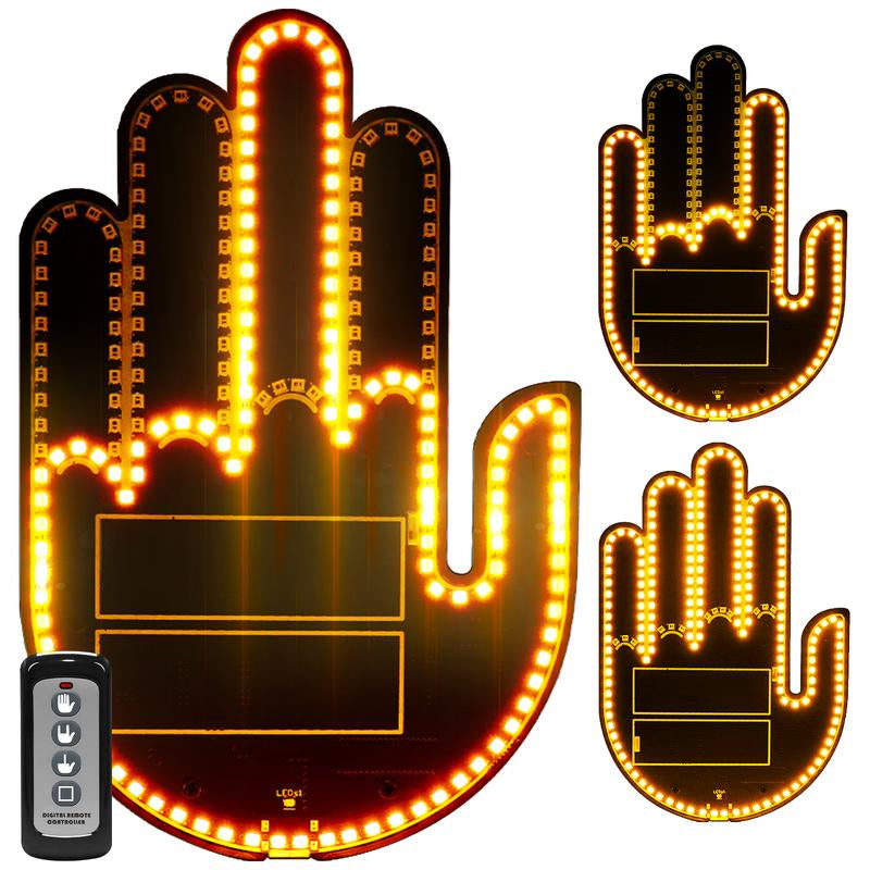 DIBMS Wireless Control of LED Car Gesture Light with Remote Control, Recyclable & Rechargeable, Fun Rear Window Sign,Calming Road Rage, Ambient Lighting Kit,3 Modes Adjustable Finger Lights.