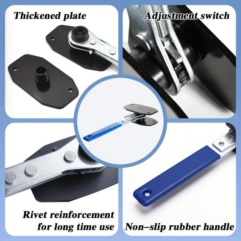 Car Brake Caliper Press Tool Set, 360 Degree Swing Ratchet Expander Wrench with 4 Brake Caliper Hooks, Car Wheel Piston Spreader for Single Twin Quad Sextuplet Piston