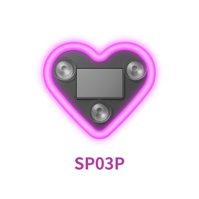 Joytutus Solar Powered Wireless LED Heart Shape C-Pillar Neon Light for Car Interior Decor Eco-Friendly Modern Stylish Look 9.57Mm X 8.42Mm X 15.36Mm