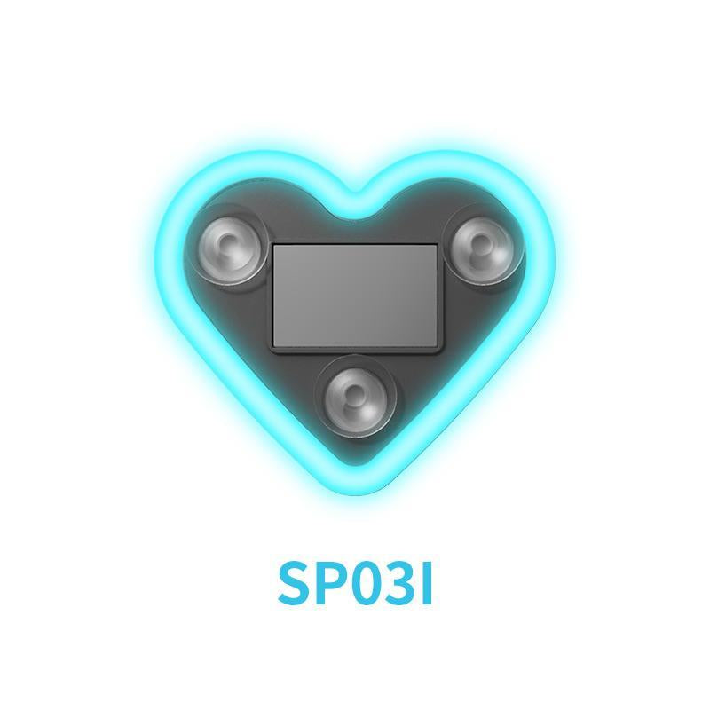 Joytutus Solar Powered Wireless LED Heart Shape C-Pillar Neon Light for Car Interior Decor Eco-Friendly Modern Stylish Look 9.57Mm X 8.42Mm X 15.36Mm