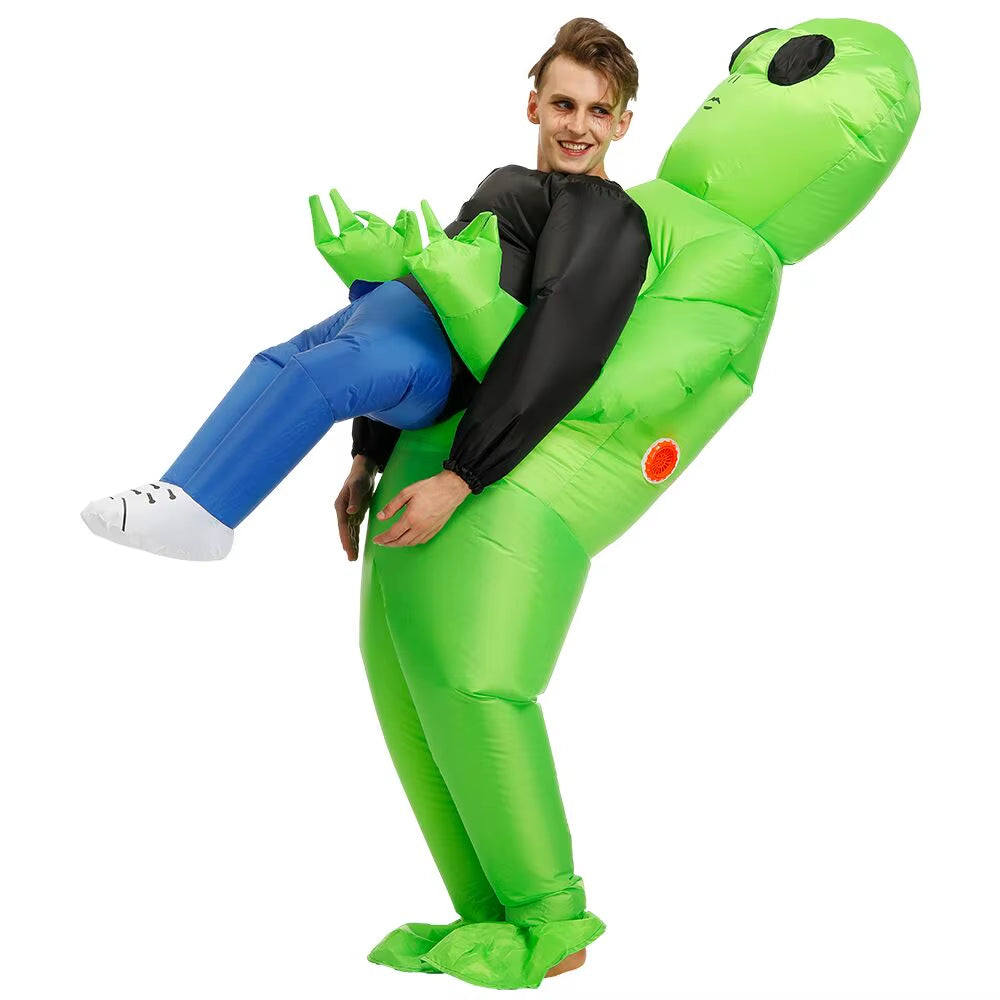 ET Alien Inflatable Suit Monster Inflatable Clothing Onesie Green Alien Cosplay Costumes Adult Children'S Party Festival Stage