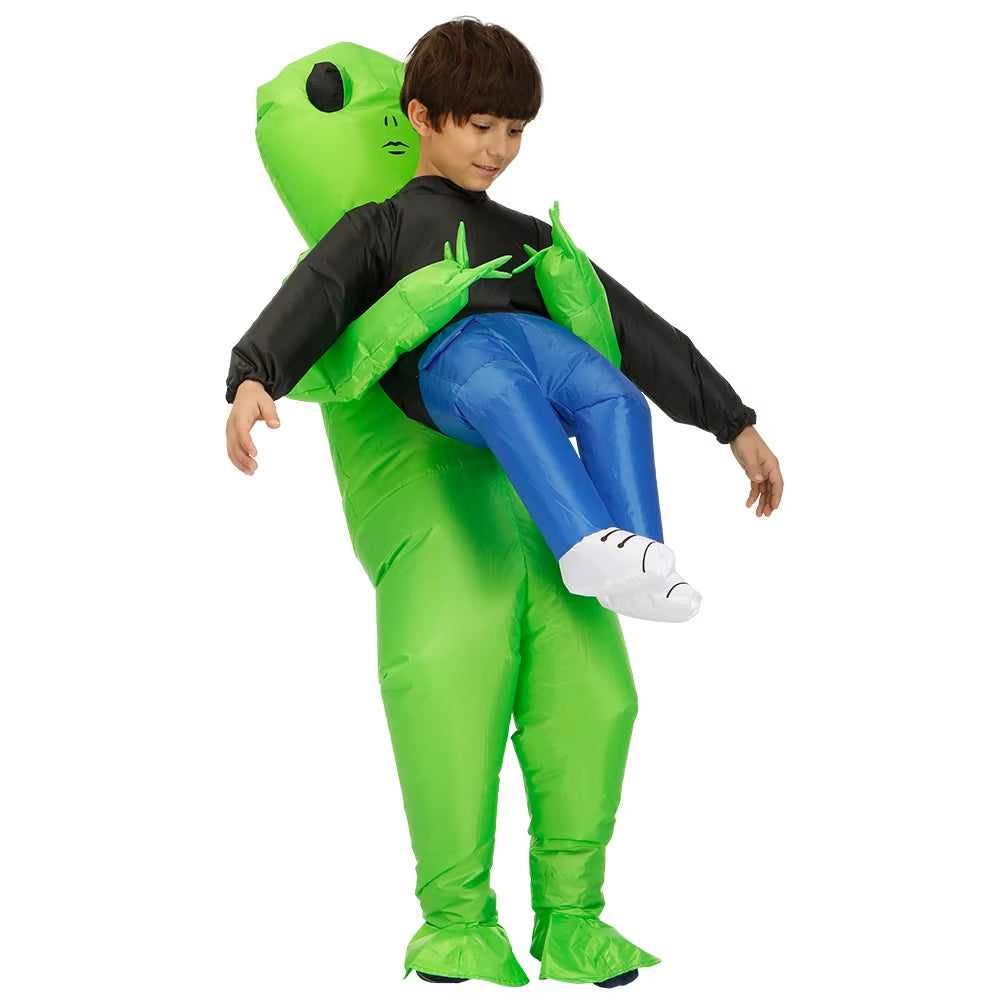 ET Alien Inflatable Suit Monster Inflatable Clothing Onesie Green Alien Cosplay Costumes Adult Children'S Party Festival Stage