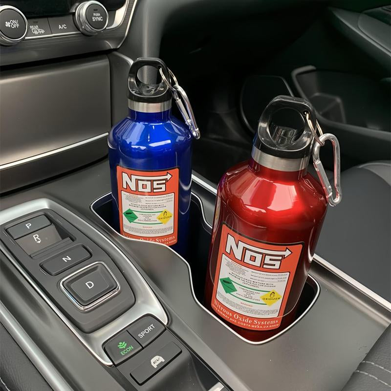 Car NOS Water Bottle, 1 Count 500ML Stainless Steel Water Bottle, Car Water Cup, Car Interior Accessories for Men & Women, Tumbler, Insulated, Flask, Car Products, Portable, Drinkware, Bottled