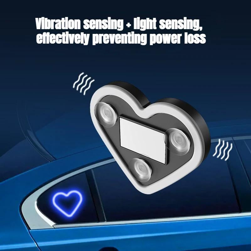 Joytutus Solar Powered Wireless LED Heart Shape C-Pillar Neon Light for Car Interior Decor Eco-Friendly Modern Stylish Look 9.57Mm X 8.42Mm X 15.36Mm