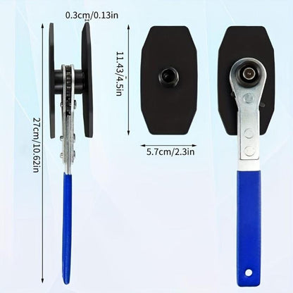 Car Brake Caliper Press Tool Set, 360 Degree Swing Ratchet Expander Wrench with 4 Brake Caliper Hooks, Car Wheel Piston Spreader for Single Twin Quad Sextuplet Piston