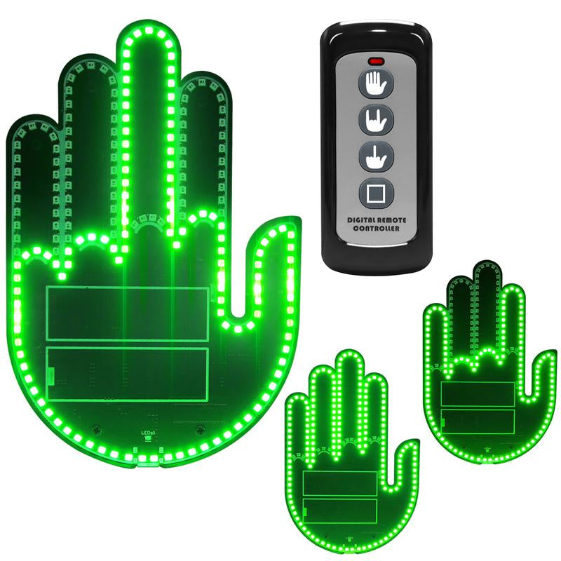 DIBMS Wireless Control of LED Car Gesture Light with Remote Control, Recyclable & Rechargeable, Fun Rear Window Sign,Calming Road Rage, Ambient Lighting Kit,3 Modes Adjustable Finger Lights.