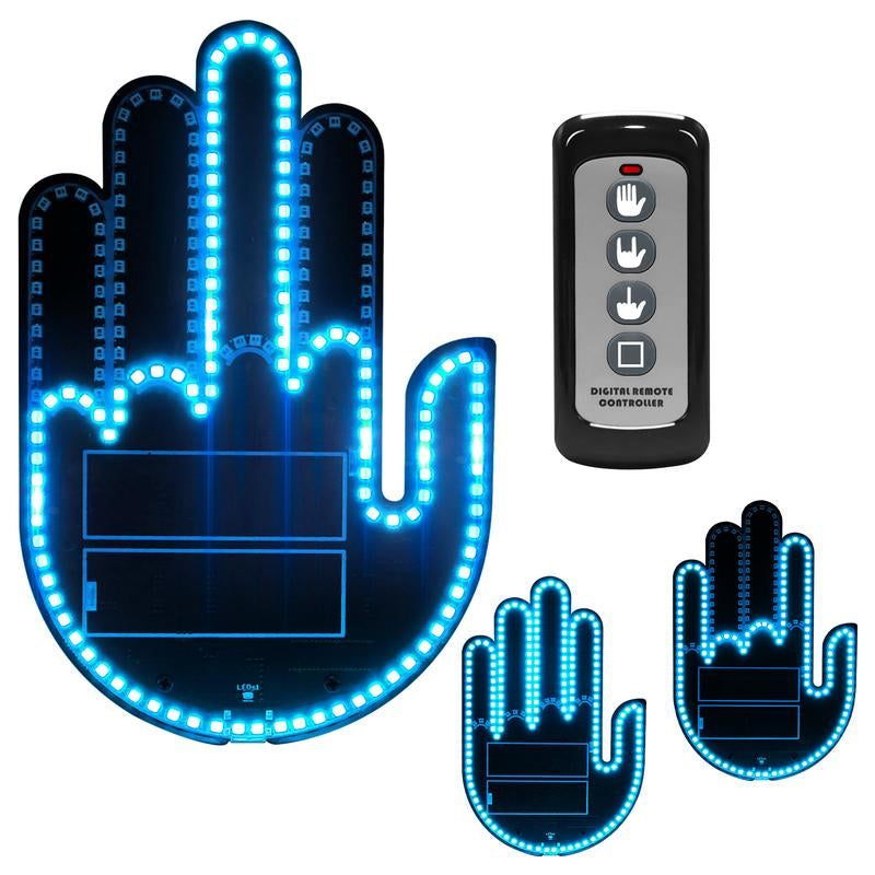 DIBMS Wireless Control of LED Car Gesture Light with Remote Control, Recyclable & Rechargeable, Fun Rear Window Sign,Calming Road Rage, Ambient Lighting Kit,3 Modes Adjustable Finger Lights.