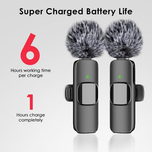Level Up Your Sound with Our Upgraded Mini Wireless Lavalier Mics! Perfect for iPhone 15, iOS & Android - 2 Pack for Interviews, Videos, Podcasts & YouTube!