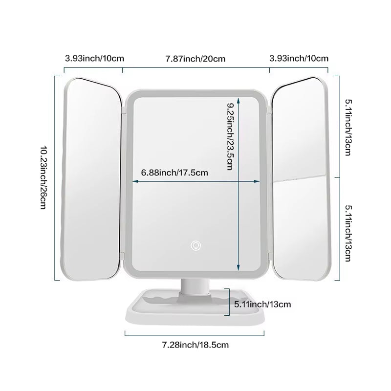 Glow Up Your Beauty Routine with Our LED Trifold Makeup Mirror! Perfect for Dorms! ✨💄
