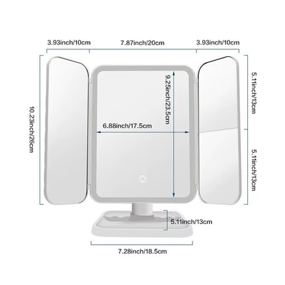Glow Up Your Beauty Routine with Our LED Trifold Makeup Mirror! Perfect for Dorms! ✨💄