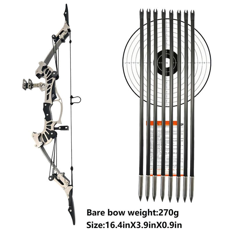 10.2-Inch Stainless Steel Mini Composite Bow, Small Arrows, Suitable for Beginner Archery Practice, Entertainment and Fun Gift, Mini Bow Archery Set
