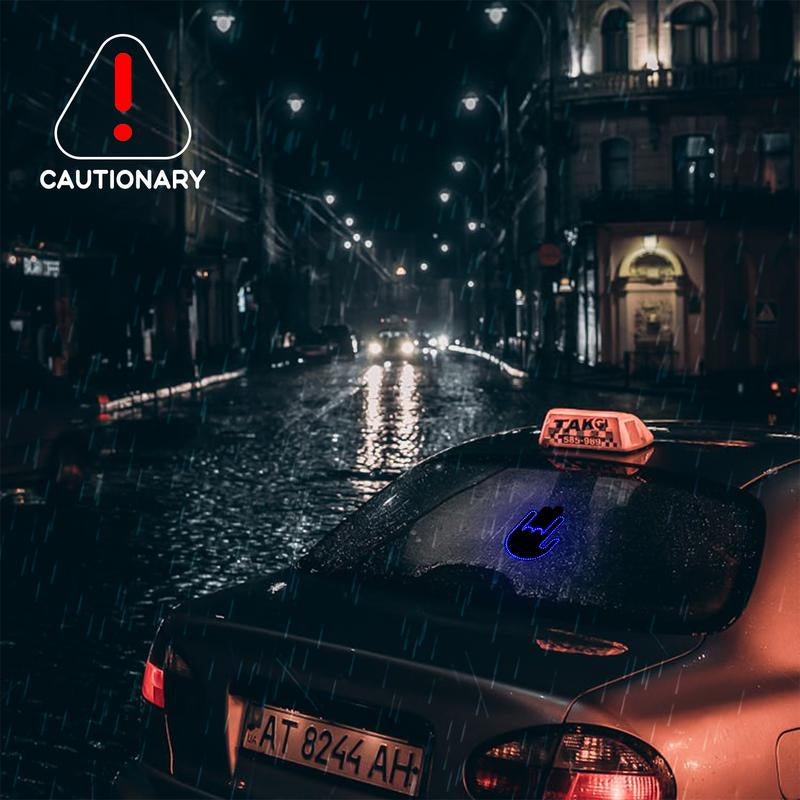 DIBMS Wireless Control of LED Car Gesture Light with Remote Control, Recyclable & Rechargeable, Fun Rear Window Sign,Calming Road Rage, Ambient Lighting Kit,3 Modes Adjustable Finger Lights.