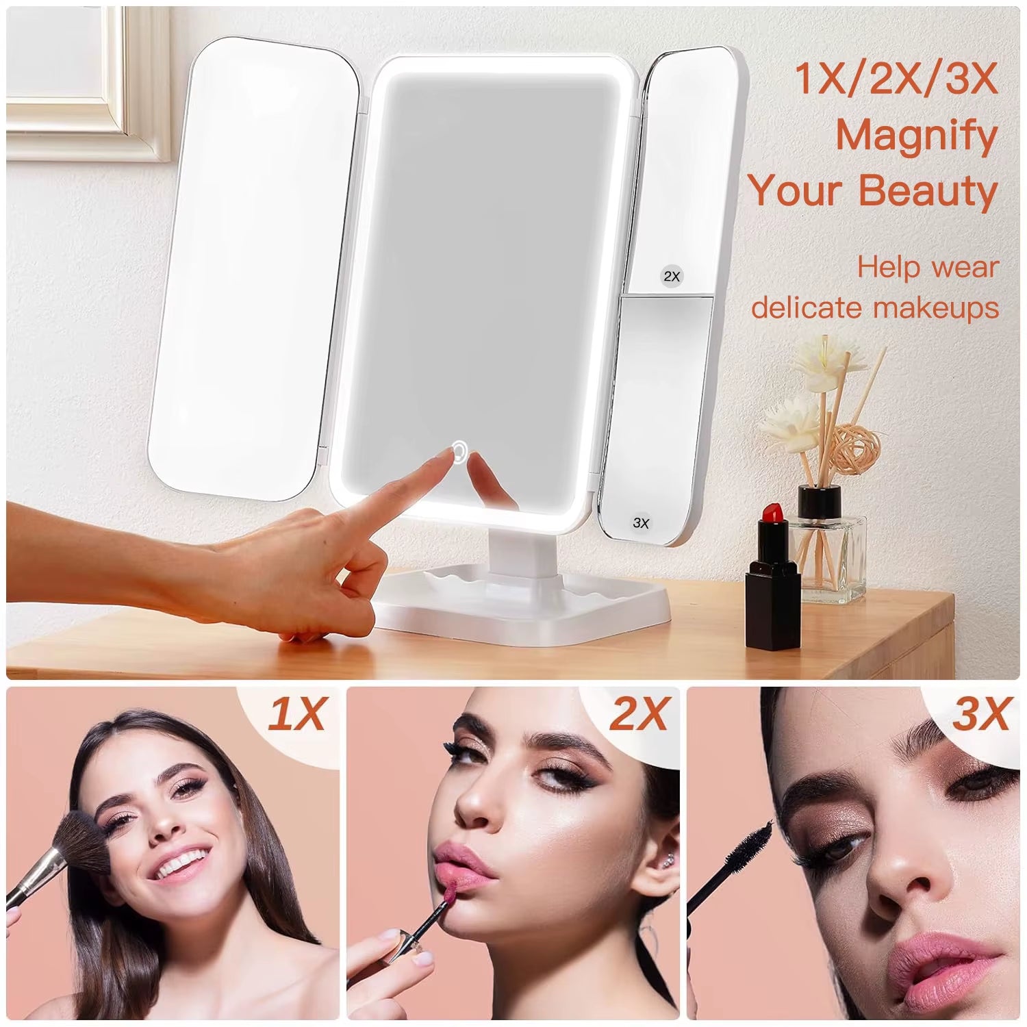 Glow Up Your Beauty Routine with Our LED Trifold Makeup Mirror! Perfect for Dorms! ✨💄