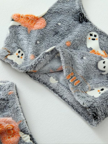 Women'S Glow in the Dark Crop Tank Top &Elastic Waist Shorts Fluffy Pajamas,Comfortable Loungewear for Women, Comfyloungewear for Women, Women'S Pajamas Set,Women'S Sleepwear for Fall, Fluffy Pajamascrop Top Soft Flannel, Pajama Sets Women, Matching
