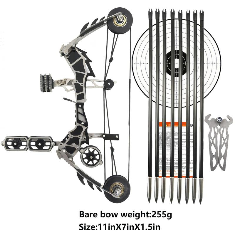 10.2-Inch Stainless Steel Mini Composite Bow, Small Arrows, Suitable for Beginner Archery Practice, Entertainment and Fun Gift, Mini Bow Archery Set