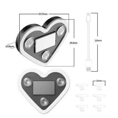 Joytutus Solar Powered Wireless LED Heart Shape C-Pillar Neon Light for Car Interior Decor Eco-Friendly Modern Stylish Look 9.57Mm X 8.42Mm X 15.36Mm