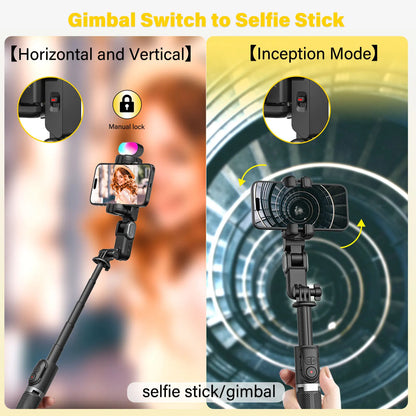 M2PRO Smartphone Gimbal Stabilizer1-Axis Stabilizer Face Tracking without App 4-In-1 Mobile Gimbal Stabilizer for Phone