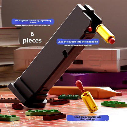 Assembleable Building Blocks G17 Soft Bullet Gun Recoil Firing Continuous Shell Ejection Handgun Toy Gun Mechanical Linkage Collaborative Tactical Building Block Set