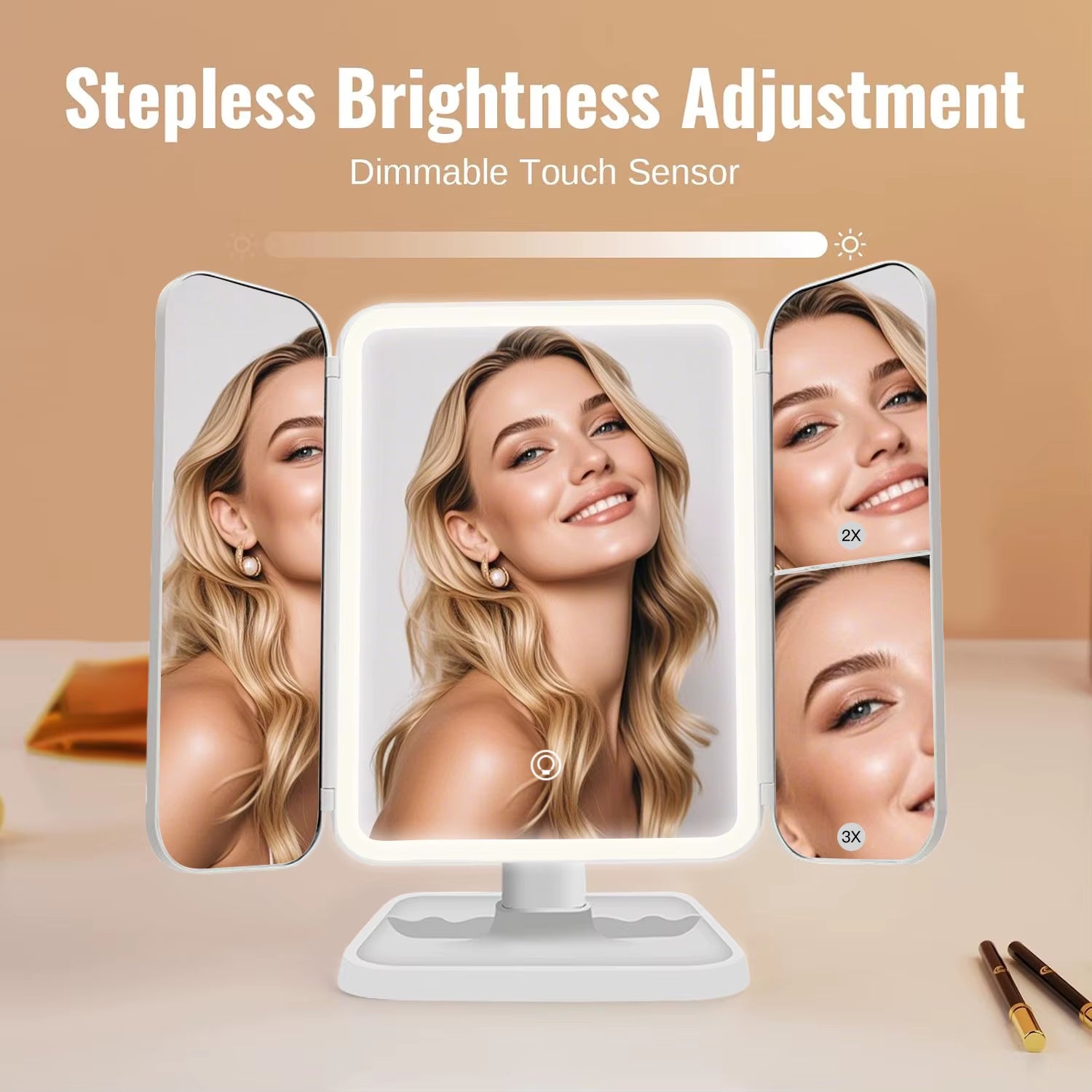 Glow Up Your Beauty Routine with Our LED Trifold Makeup Mirror! Perfect for Dorms! ✨💄