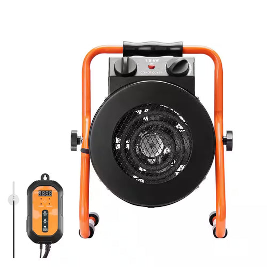 Electric Greenhouse Heater with Thermostat, 1500 W Fast Heating with Overheat Protection, 2-Speed Small Grow Tent Heater