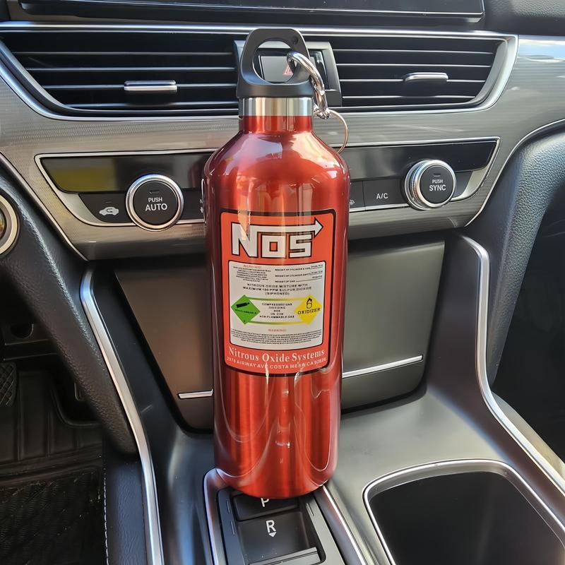 Car NOS Water Bottle, 1 Count 500ML Stainless Steel Water Bottle, Car Water Cup, Car Interior Accessories for Men & Women, Tumbler, Insulated, Flask, Car Products, Portable, Drinkware, Bottled