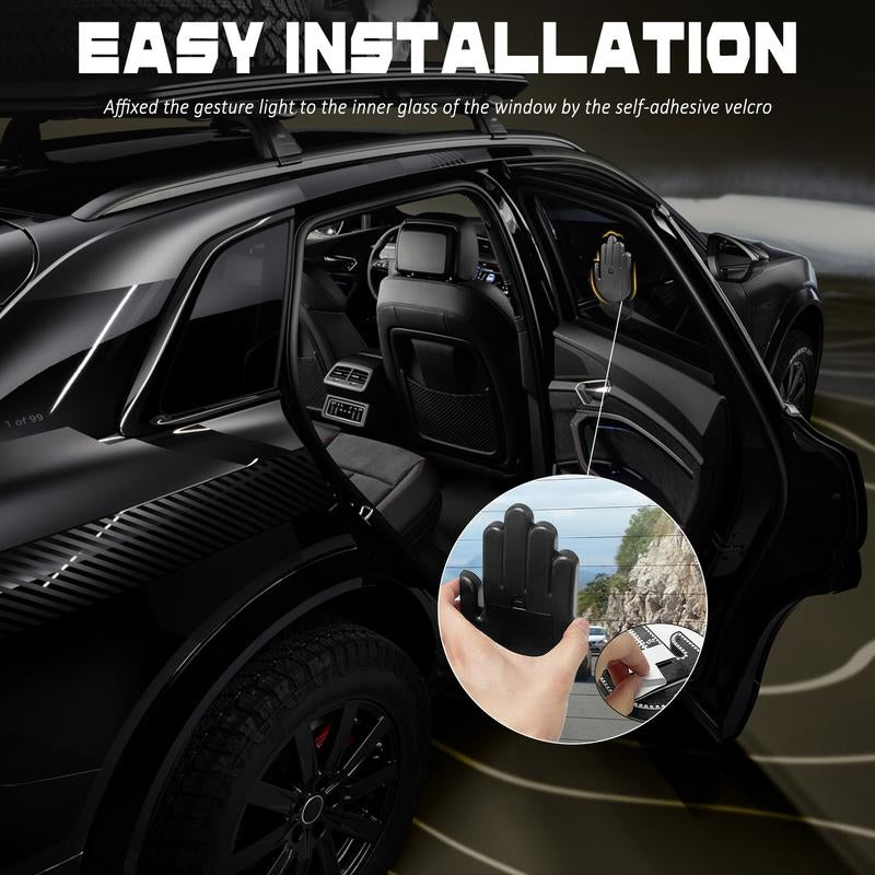 DIBMS Wireless Control of LED Car Gesture Light with Remote Control, Recyclable & Rechargeable, Fun Rear Window Sign,Calming Road Rage, Ambient Lighting Kit,3 Modes Adjustable Finger Lights.
