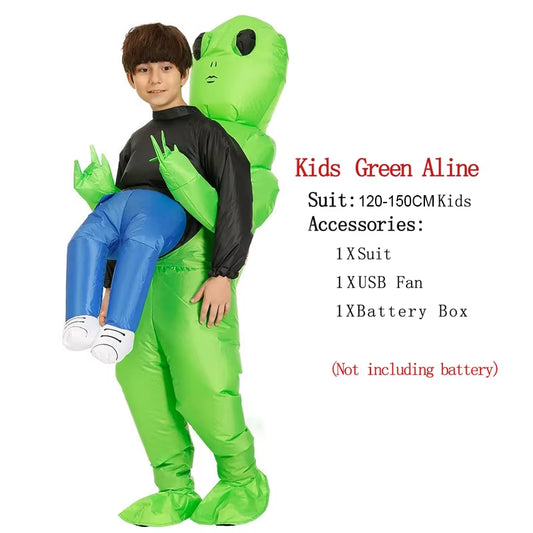 ET Alien Inflatable Suit Monster Inflatable Clothing Onesie Green Alien Cosplay Costumes Adult Children'S Party Festival Stage