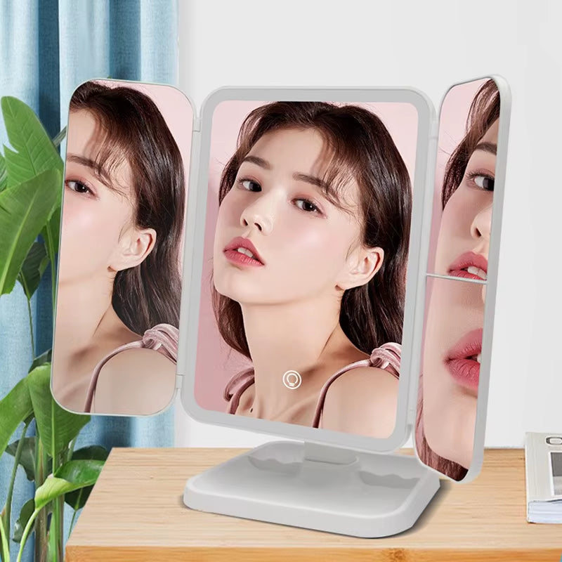 Glow Up Your Beauty Routine with Our LED Trifold Makeup Mirror! Perfect for Dorms! ✨💄
