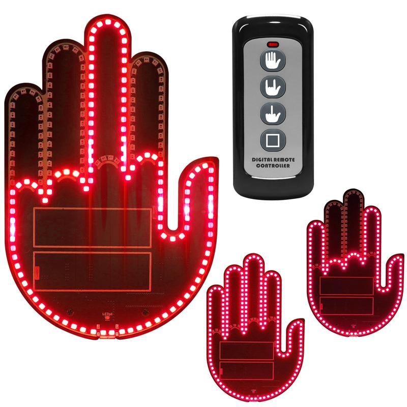 DIBMS Wireless Control of LED Car Gesture Light with Remote Control, Recyclable & Rechargeable, Fun Rear Window Sign,Calming Road Rage, Ambient Lighting Kit,3 Modes Adjustable Finger Lights.