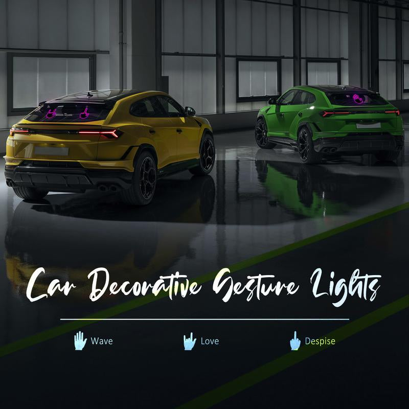 DIBMS Wireless Control of LED Car Gesture Light with Remote Control, Recyclable & Rechargeable, Fun Rear Window Sign,Calming Road Rage, Ambient Lighting Kit,3 Modes Adjustable Finger Lights.