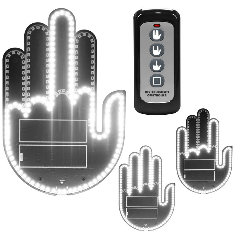 DIBMS Wireless Control of LED Car Gesture Light with Remote Control, Recyclable & Rechargeable, Fun Rear Window Sign,Calming Road Rage, Ambient Lighting Kit,3 Modes Adjustable Finger Lights.